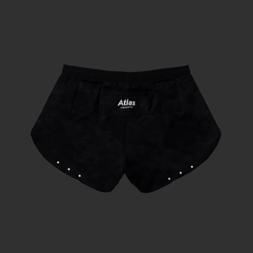 Core WMNS 3" Run Shorts V3 - Black Tie-Dye