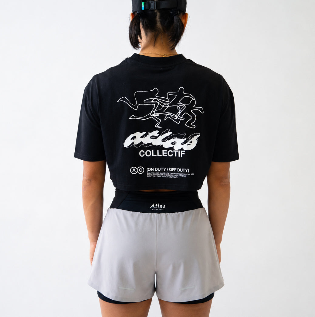 ACRC Hybrid Crop Tee Black