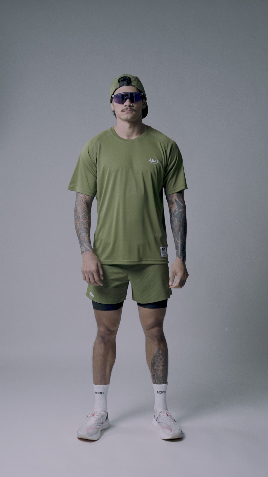 Performance Running T-Shirt Olive Green