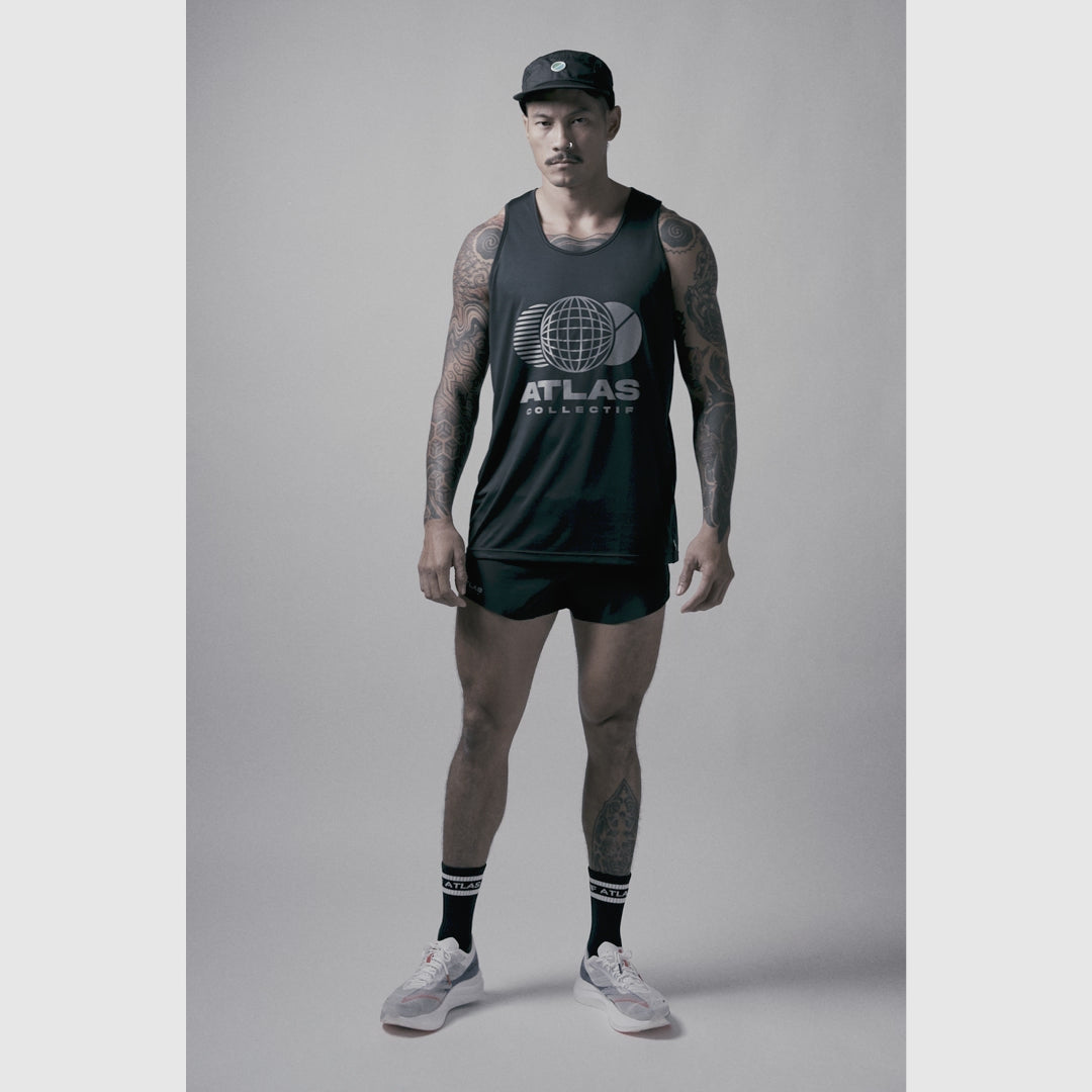 3M Reflective Globe Running Singlet Black