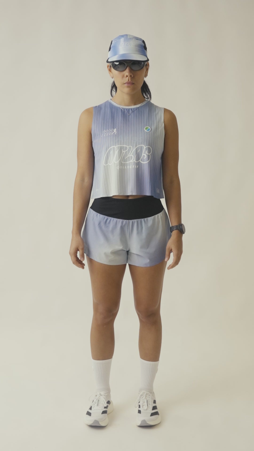 Aeria Ultra WMNS Race Crop Tee Gradient Blue
