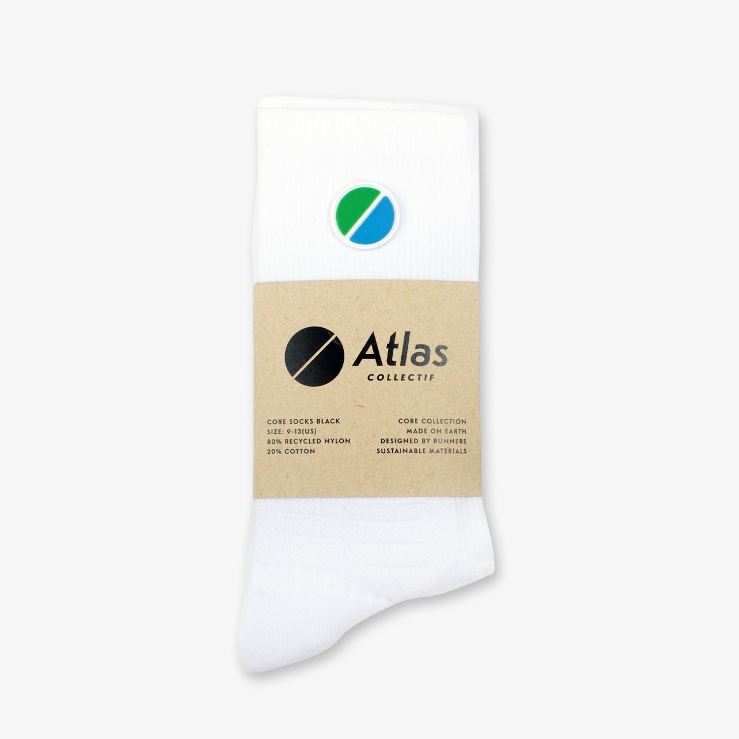 Core Running Socks - White - Atlas Collectif